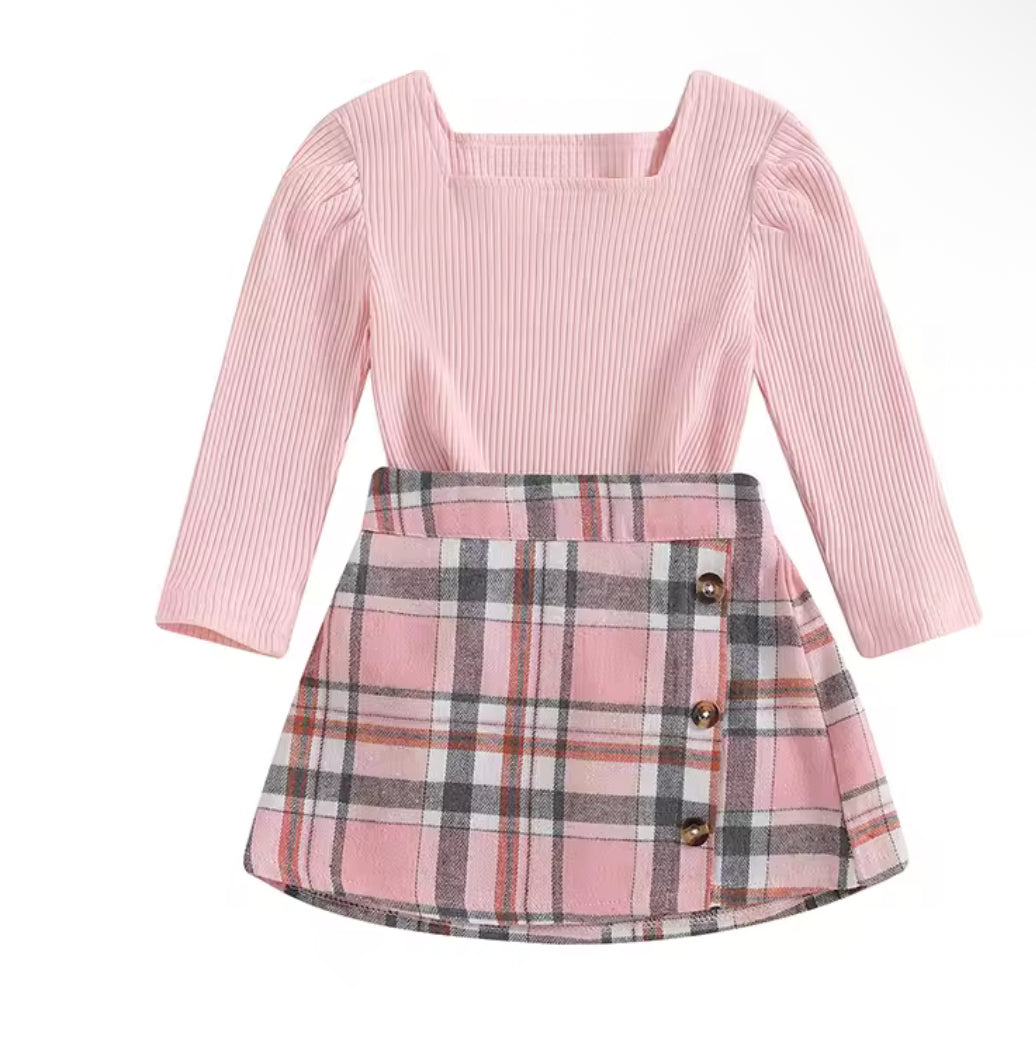 Pink Plaid 2 piece
